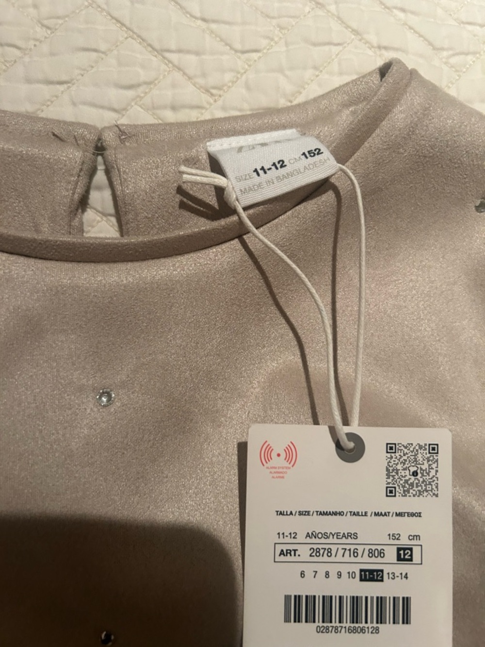 Zara Girls Champagne Shimmer Dress